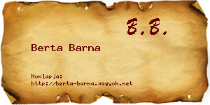 Berta Barna névjegykártya