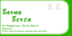 barna berta business card